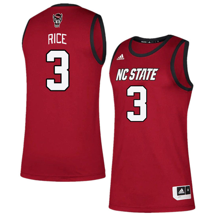 Men #3 MJ Rice NC State Wolfpack College Basketball Jerseys Stitched Sale-Red - Click Image to Close